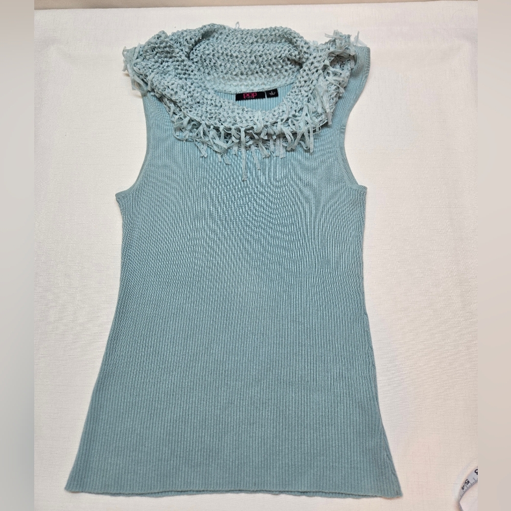Pop Light Blue Sleeveless Tank Top